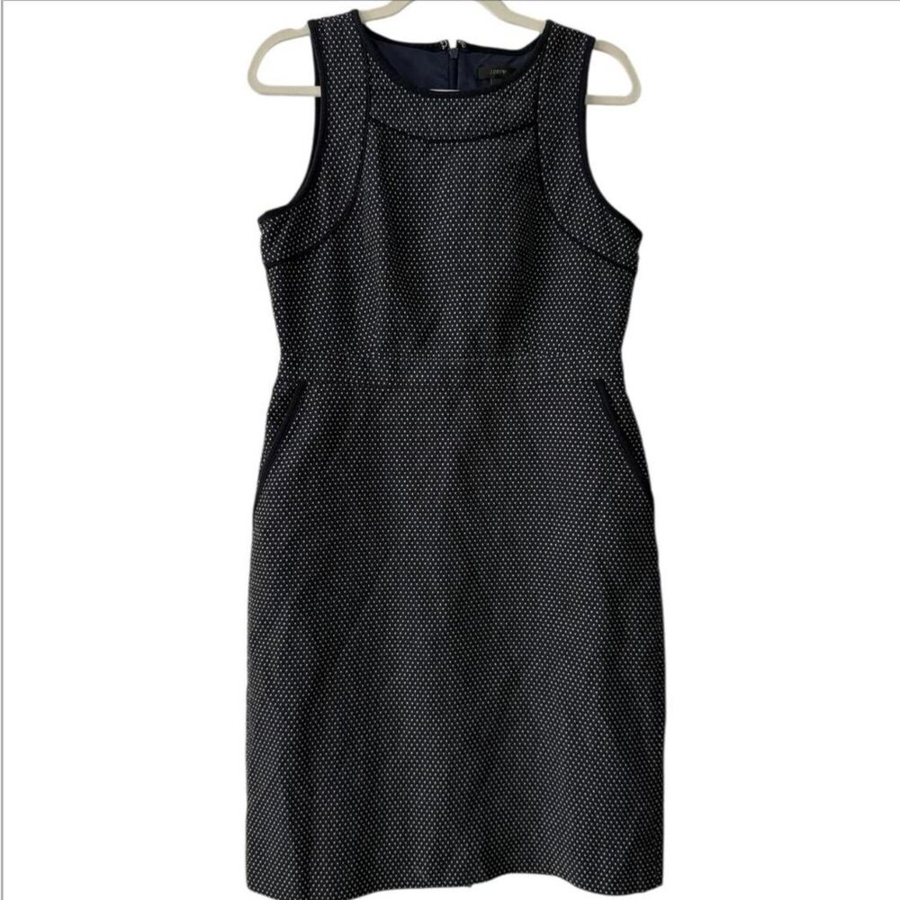 Jcrew Navy Polka Dot Cotton Dress Size 10